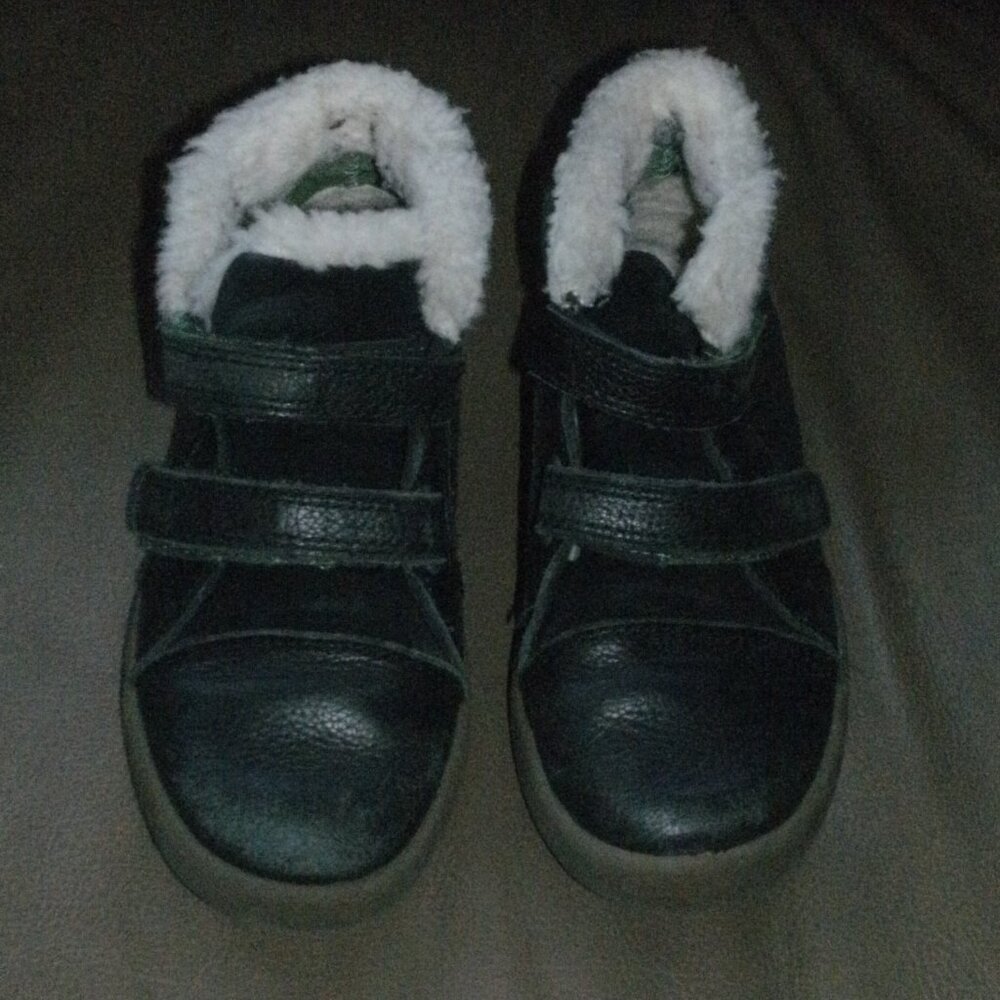 UGG Boys Rennon II Black Leather High Top Double Strap Shoes Boots Child Size 11